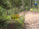 Matt signs line the trail