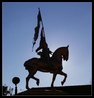 Joan of Arc (silhouetted)