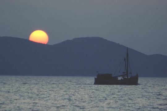ZADAR FISHING BOAT AT SUNSET