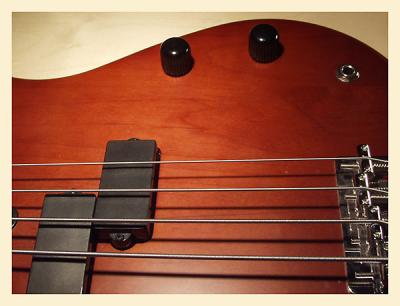 1-color: wooden bass guitar