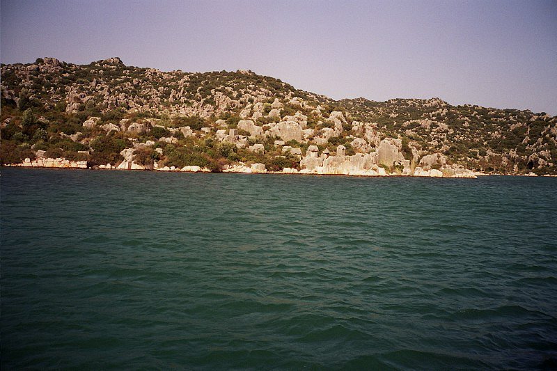 Many Lycean sarchophagi on shore