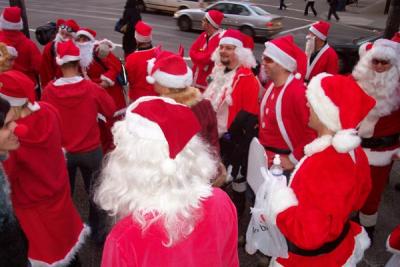 Santa is soooo happy on the streets of Vancouver!