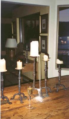 Candles & Champagne on the Table