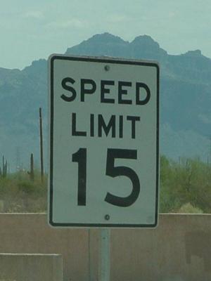 speed limit 15 fifteen miles per hour