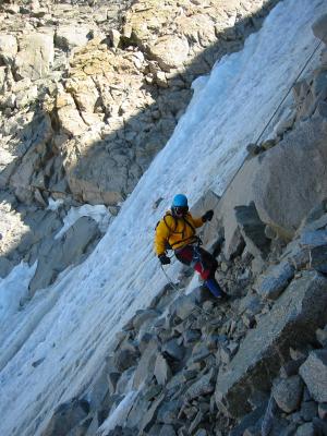 Rapping the couloir