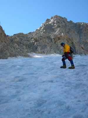 Crossing the glacier