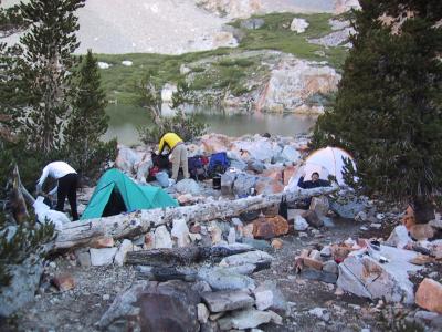 Split Mountain: Morning at Red Lake campsite.