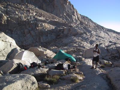 Mount Whitney: Morning at trail camp.
