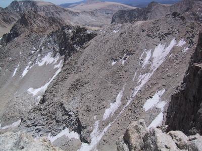 Mount Muir: The 99 switchbacks from the summit of Mount Muir.