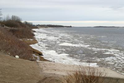 Moose River shoreline at Moosonee November 20, 2004