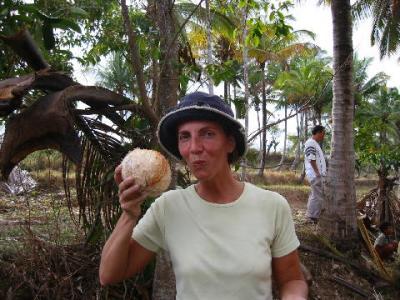 looks like I'm eating again drinking fresh coconut milk this time in Lombok