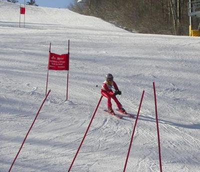 Caley near the finish