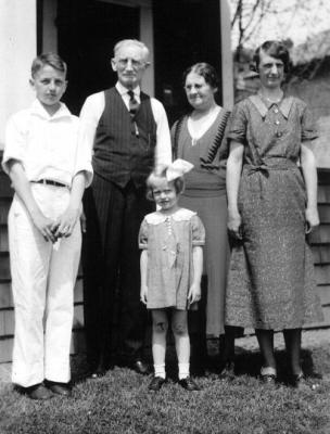 Dick, Sam, Clara & Dora with Patty in front: May 31, 1936