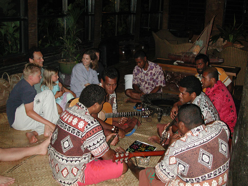 Every evening, drinking kava and singing songs