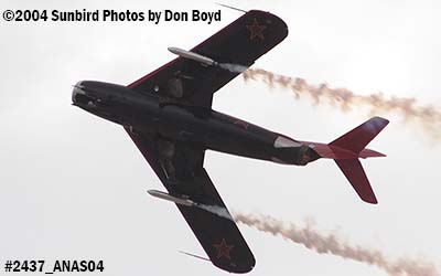 Bill Reesmans MiG-17F Red Bull at the 2004 Aviation Nation Air Show stock photo #2437