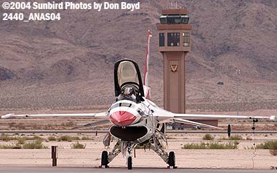 USAF F-16 Thunderbird at the 2004 Aviation Nation Air Show stock photo #2440