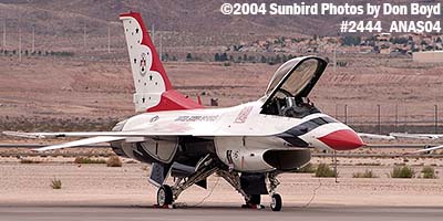 USAF Thunderbird #6 at the 2004 Aviation Nation Air Show stock photo #2444