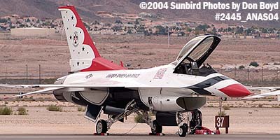 USAF Thunderbird at the 2004 Aviation Nation Air Show stock photo #2445