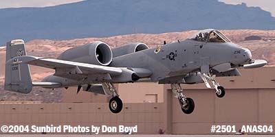 USAF A-10A Thunderbolt II #AF80-236 at the 2004 Aviation Nation Air Show stock photo #2501