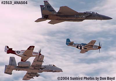USAF Heritage Flight at the 2004 Aviation Nation Air Show stock photo #2513