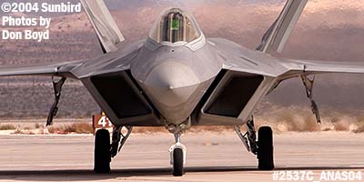 USAF F/A-22 Raptor #AF99-011 at the 2004 Aviation Nation Air Show stock photo #2537C