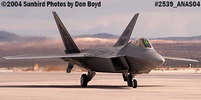 USAF F/A-22 Raptor #AF99-011 at the 2004 Aviation Nation Air Show stock photo #2539