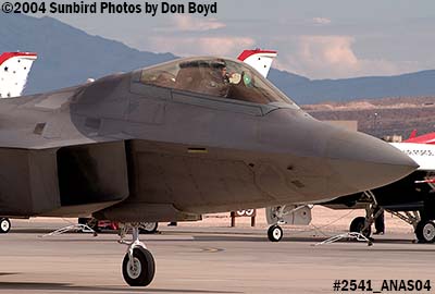 USAF F/A-22 Raptor #AF99-011 at the 2004 Aviation Nation Air Show stock photo #2541