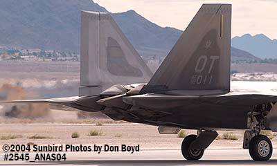 USAF F/A-22 Raptor #AF99-011 at the 2004 Aviation Nation Air Show stock photo #2545