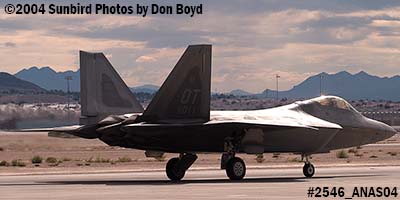 USAF F/A-22 Raptor #AF99-011 at the 2004 Aviation Nation Air Show stock photo #2546