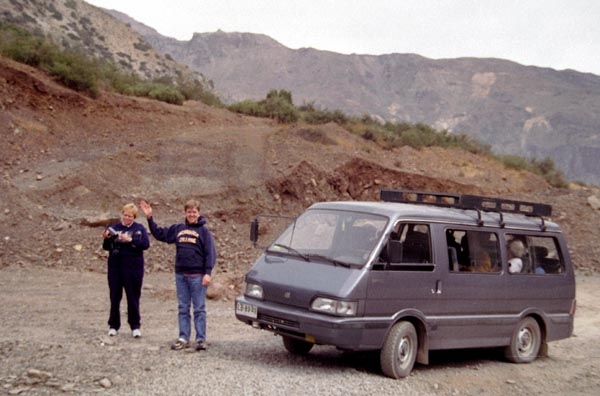 Our Minibus with mom and Steven