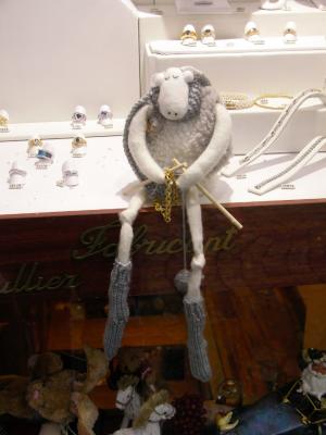 Lamb Chop, in jewelry store window