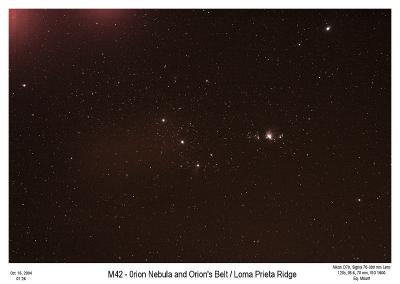 Orions Belt and Nebula