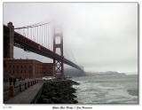 The cloudy Golden Gate Bridge