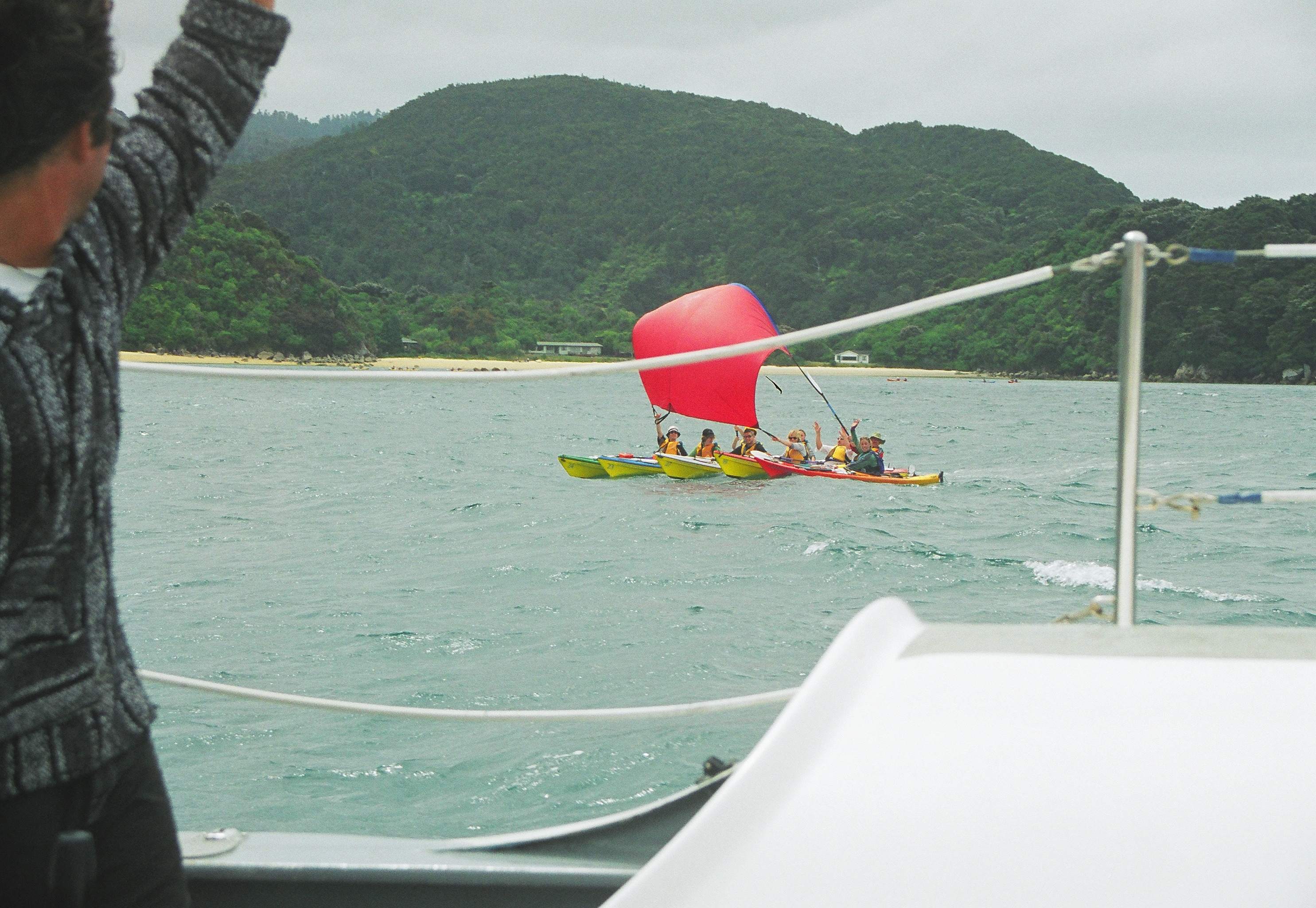 Kayaks Sailing downwind