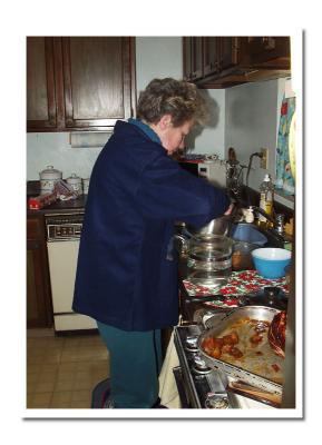 Christmas Eve dinner--Jeanne cooks.