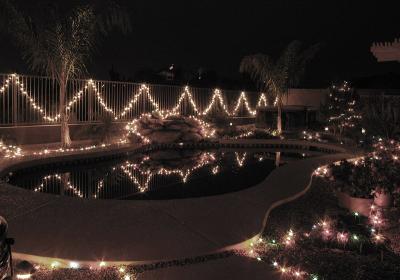 lights over pool