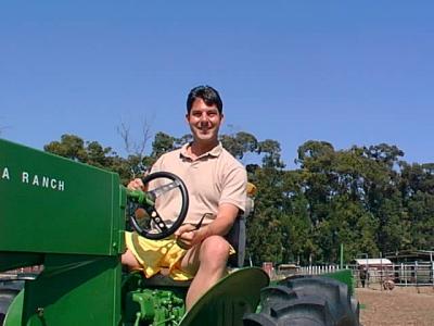 Dave giving a try at farming!