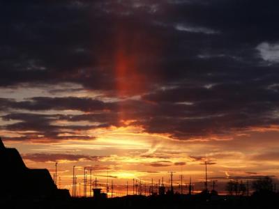 Sun Pillar at Sunset, Barstow