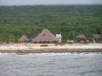 Huts on Costa Maya beach.JPG