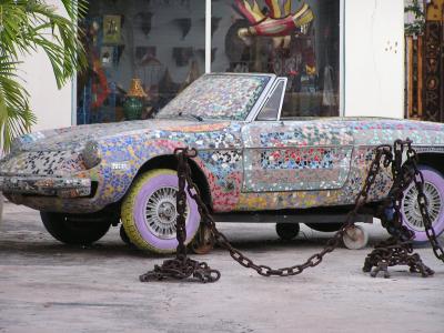 Car covered  with colored tiles.JPG