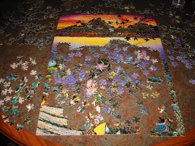 Me and Abbys partially completed puzzle