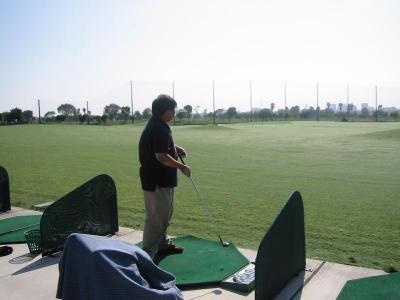 Pres admires his shot
