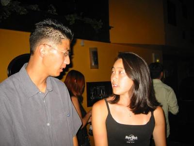 Kong gets some volleyball advice from J.Kishi