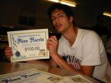 Alex and his scholarship award for High Game Scratch