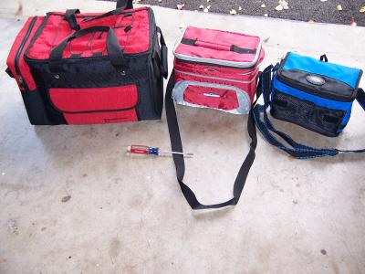 Various Cooler type Trunk Bags for packing