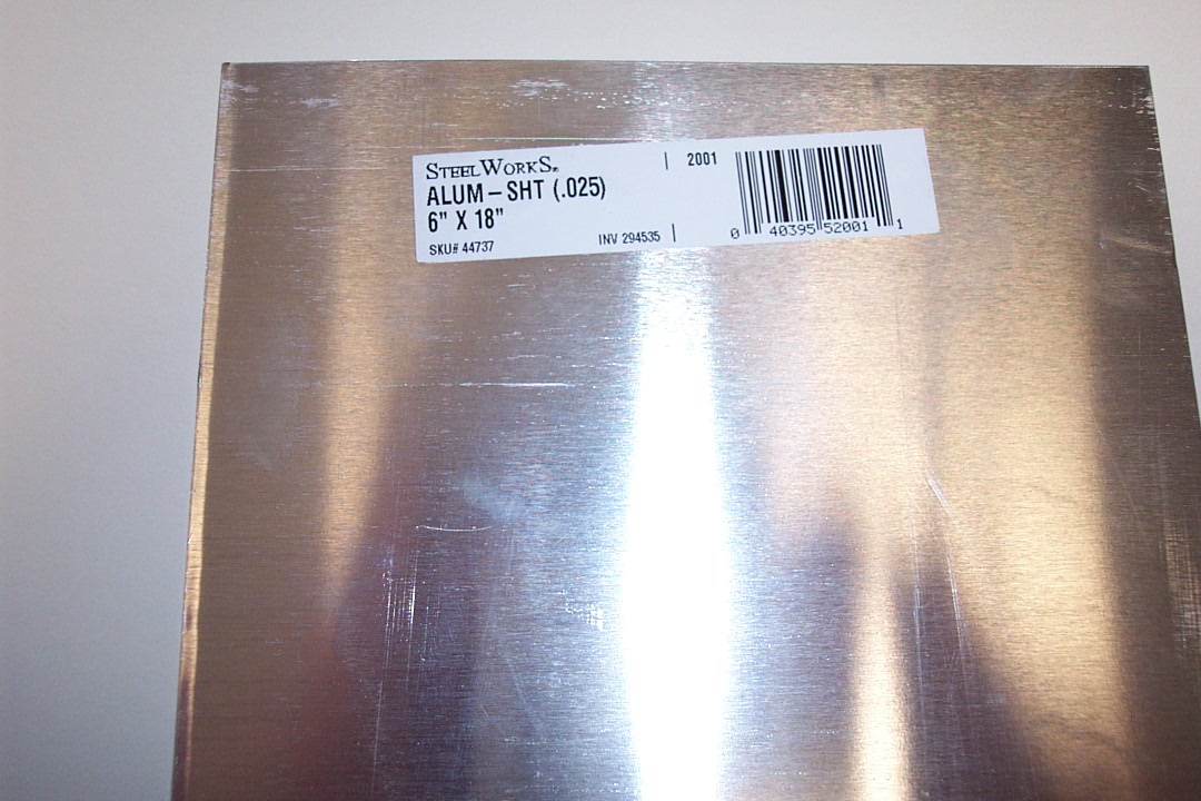 Here is a sheet of alluminum I bought at Lowes for $5 to make a shield out of for the reservoir bottom.