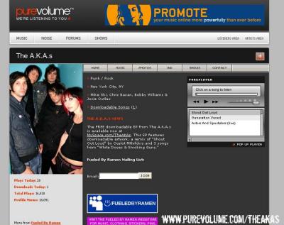 The AKAs Purevolume Page
