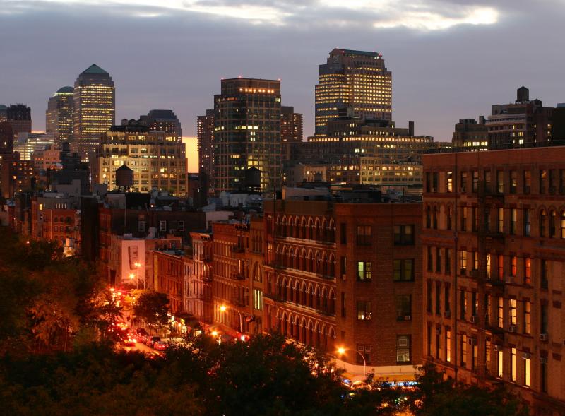 Evening View of Downtown Manhattan from Washington Square Village