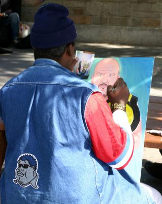 Painting a Portrait at Union Square