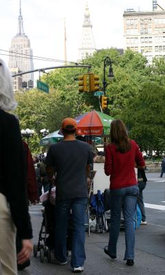 A Young Family on Their Way to Union Square Park on Broadway & 14th Street